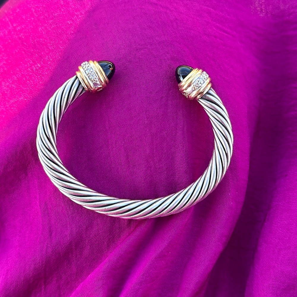 David Yurman Silver and Gold Cable Bracelet